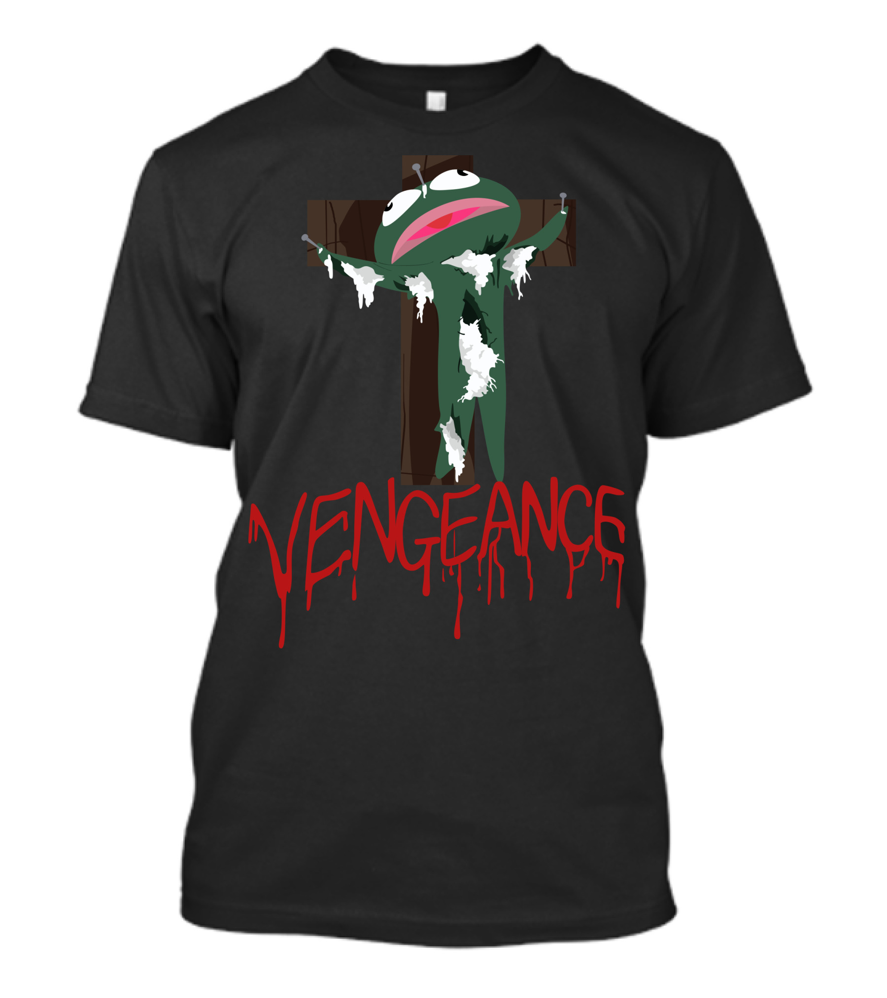 Vengeance Frog On Cross Pale Parody Artemis Clydefrog T-Shirt