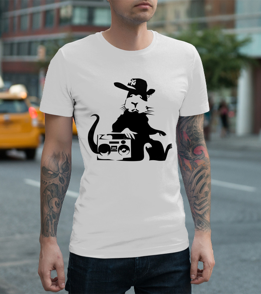 Banksy Rat With Boombox And Hat T-Shirt