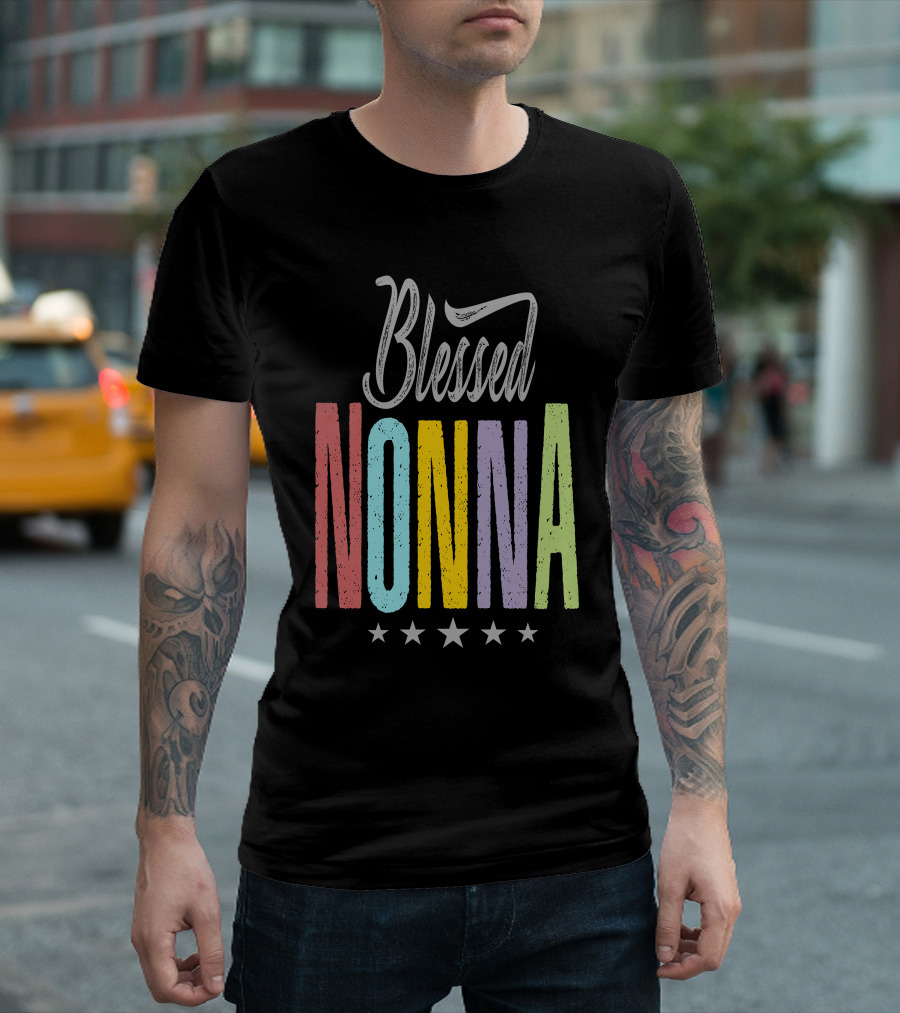 Blessed Nonna Multicolored Stars T-Shirt