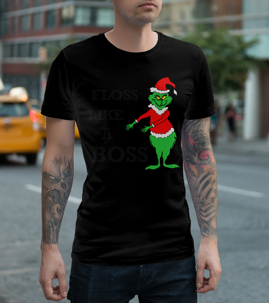 Floss Like A Boss Grinch Santa Dance T-Shirt