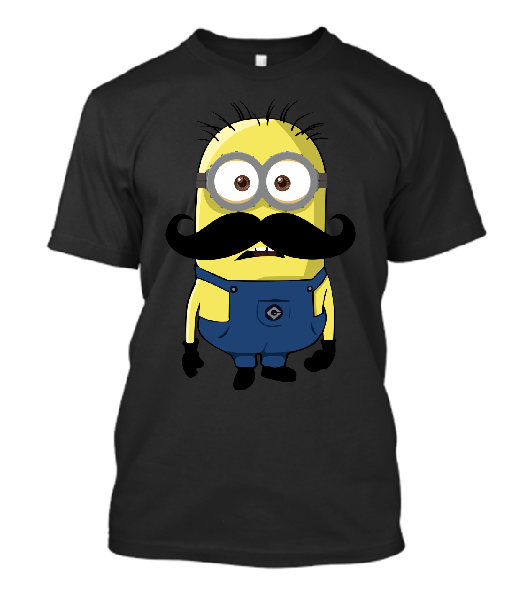 Minion With Oversized Mustache Fun Look T-Shirt