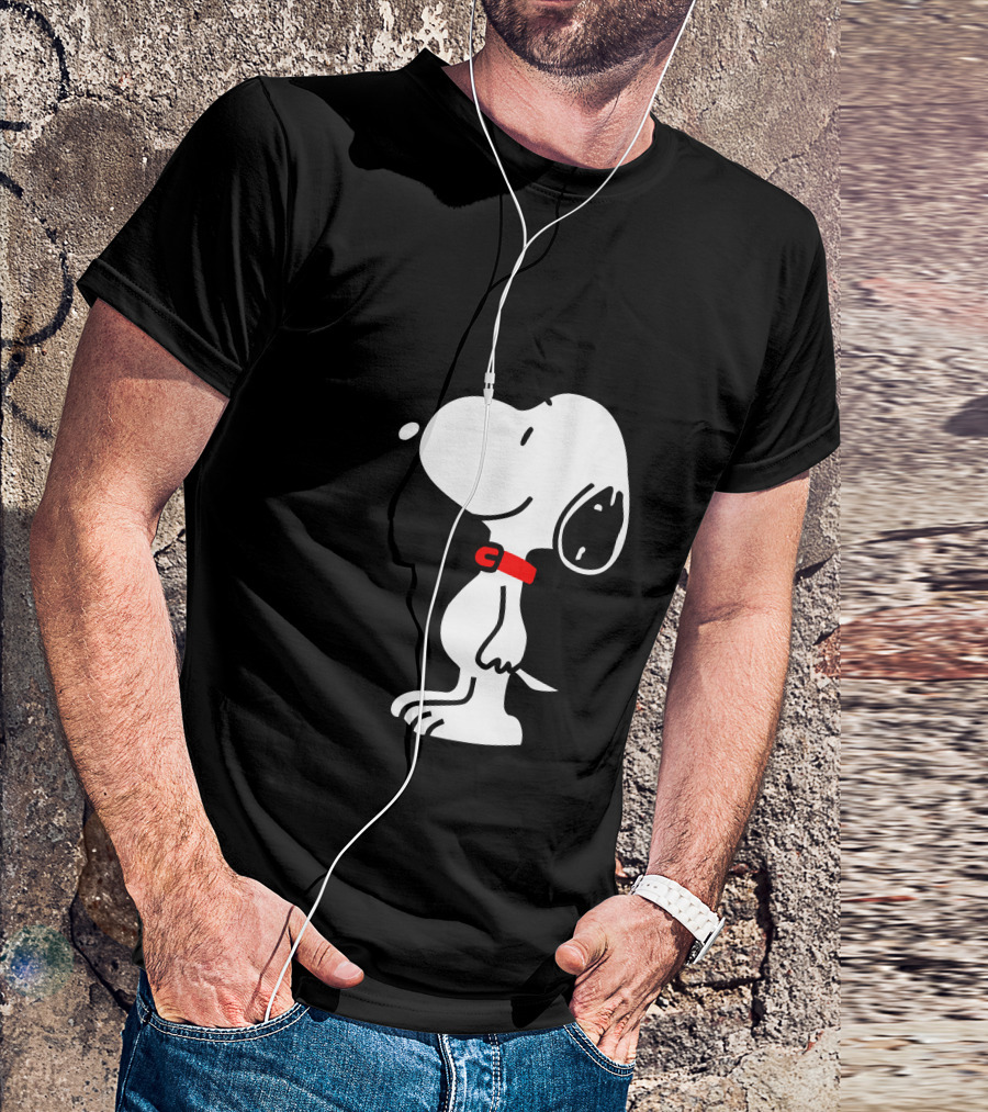 Snoopy Happy Pose Red Collar T-Shirt