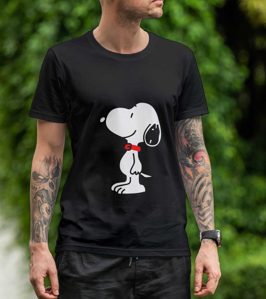 Snoopy Happy Pose Red Collar T-Shirt