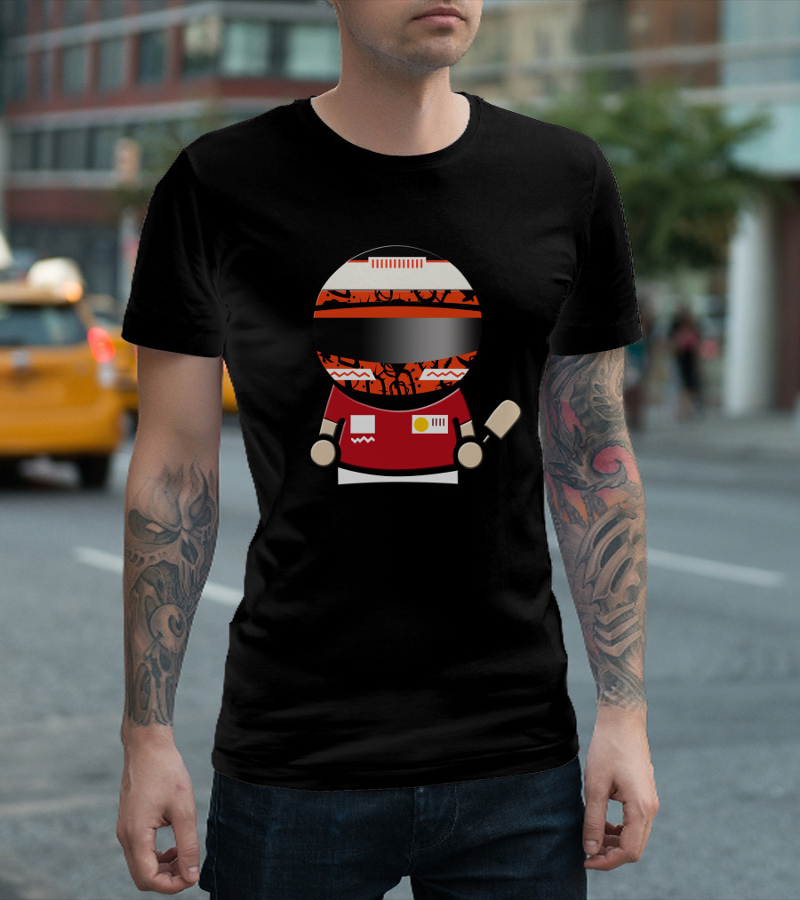 Kimi Raikkonen Helmet Racing Cartoon Style Ice Cream Character T-Shirt