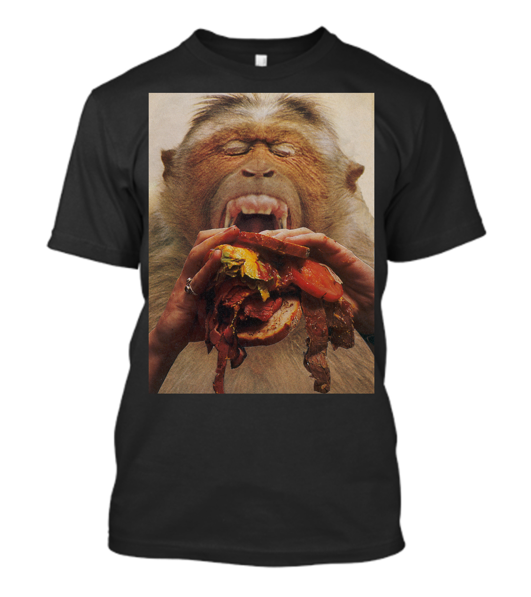 No More Fast Food Monkey Burger Face T-Shirt