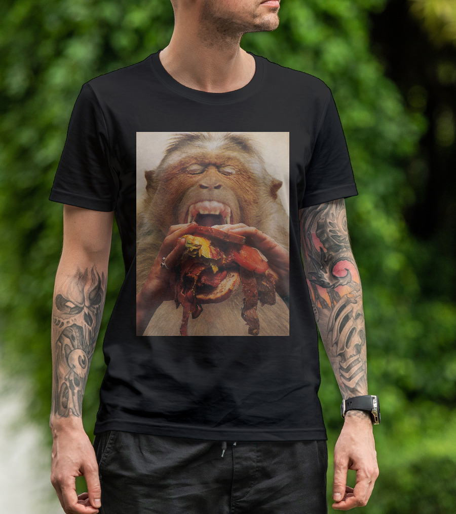 No More Fast Food Monkey Burger Face T-Shirt