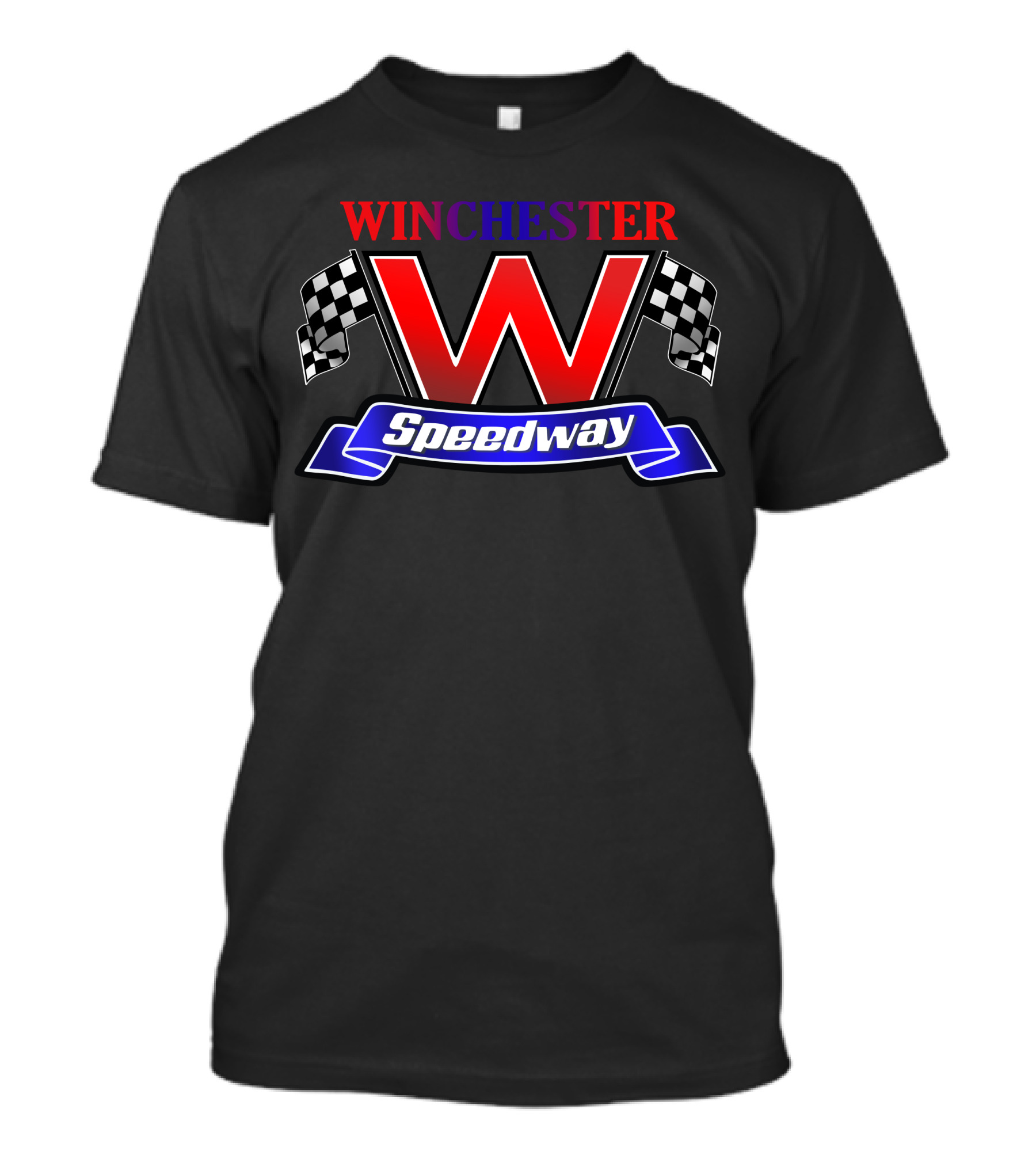 Winchester Speedway Racing W Checkered Flags T-Shirt