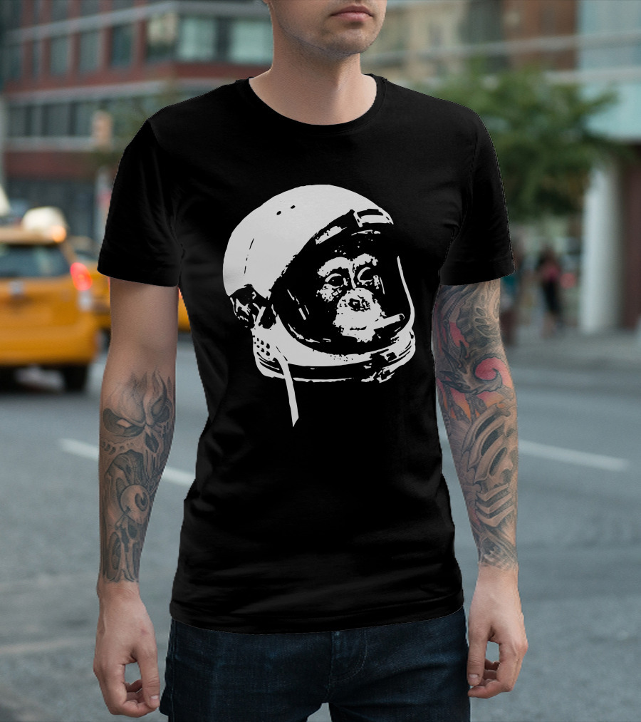 Astronaut Monkey Space Helmet Adventure T-Shirt