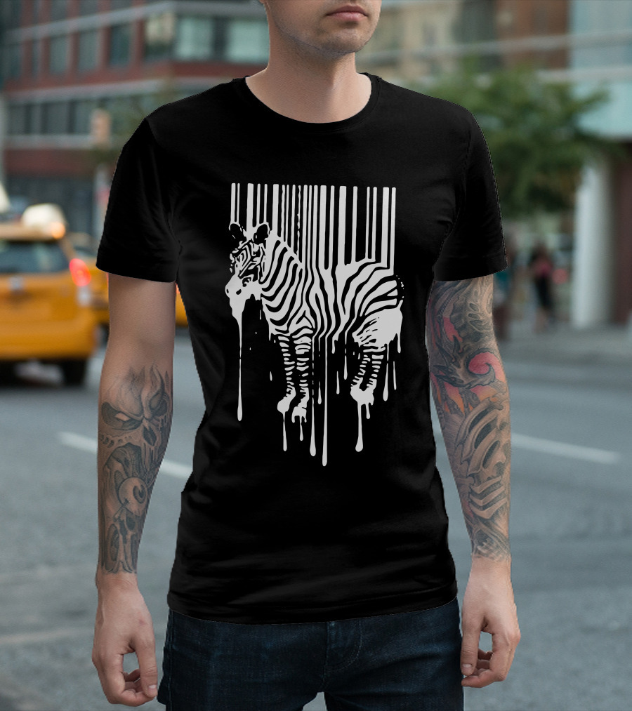 Banksy Dripping Zebra Barcode Street T-Shirt