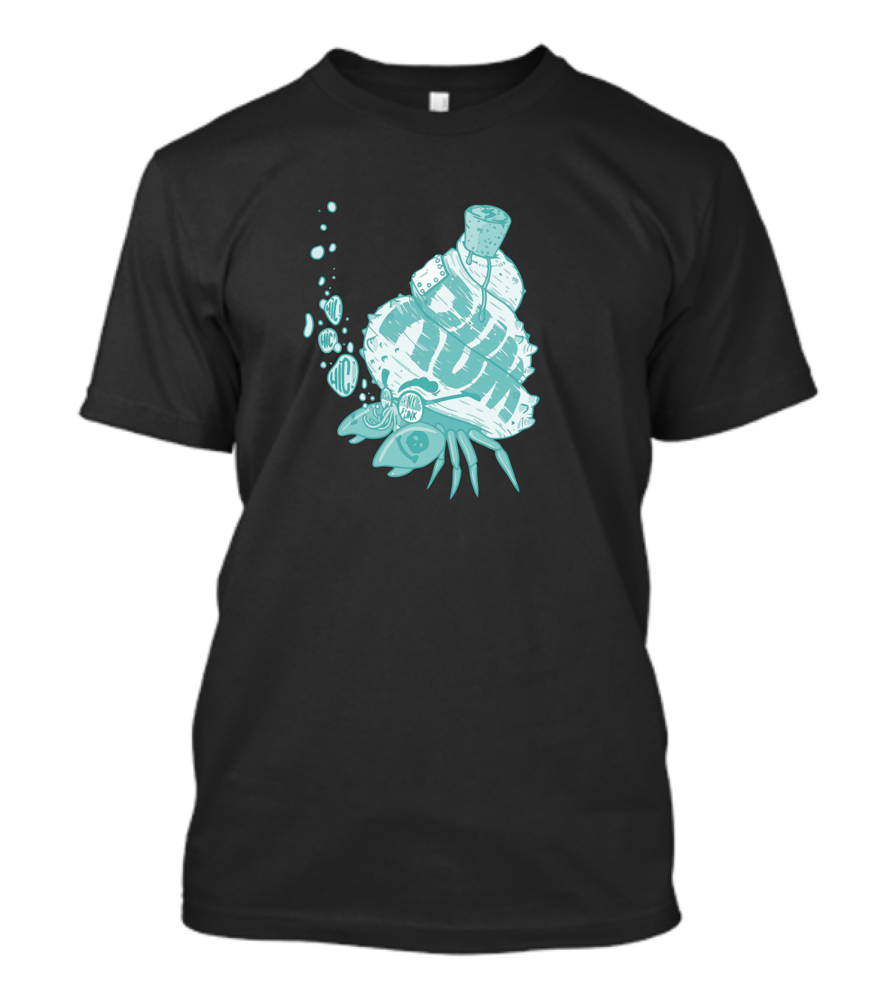 Captain Hermit Crab Is Drucking Funk Underwater Bubbles Ocean T-Shirt