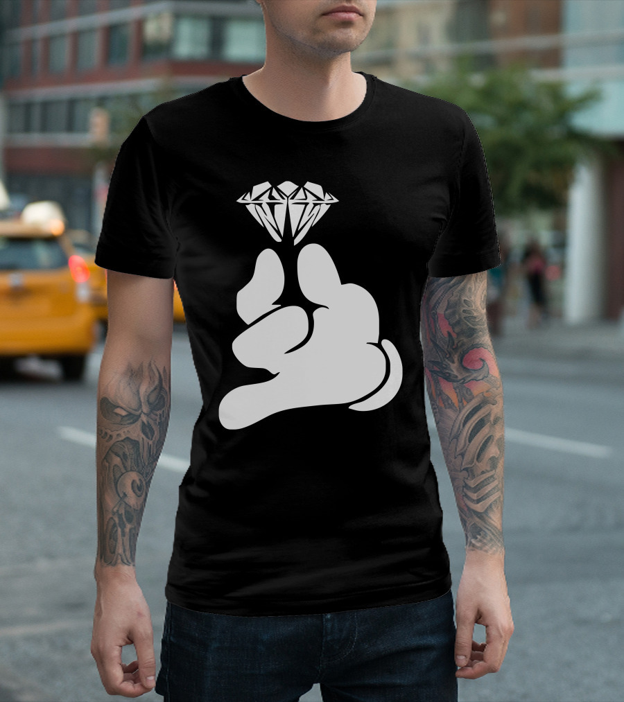 Cartoon Hands Holding Diamond T-Shirt