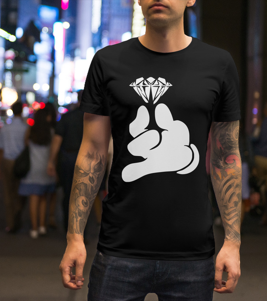 Cartoon Hands Holding Diamond T-Shirt