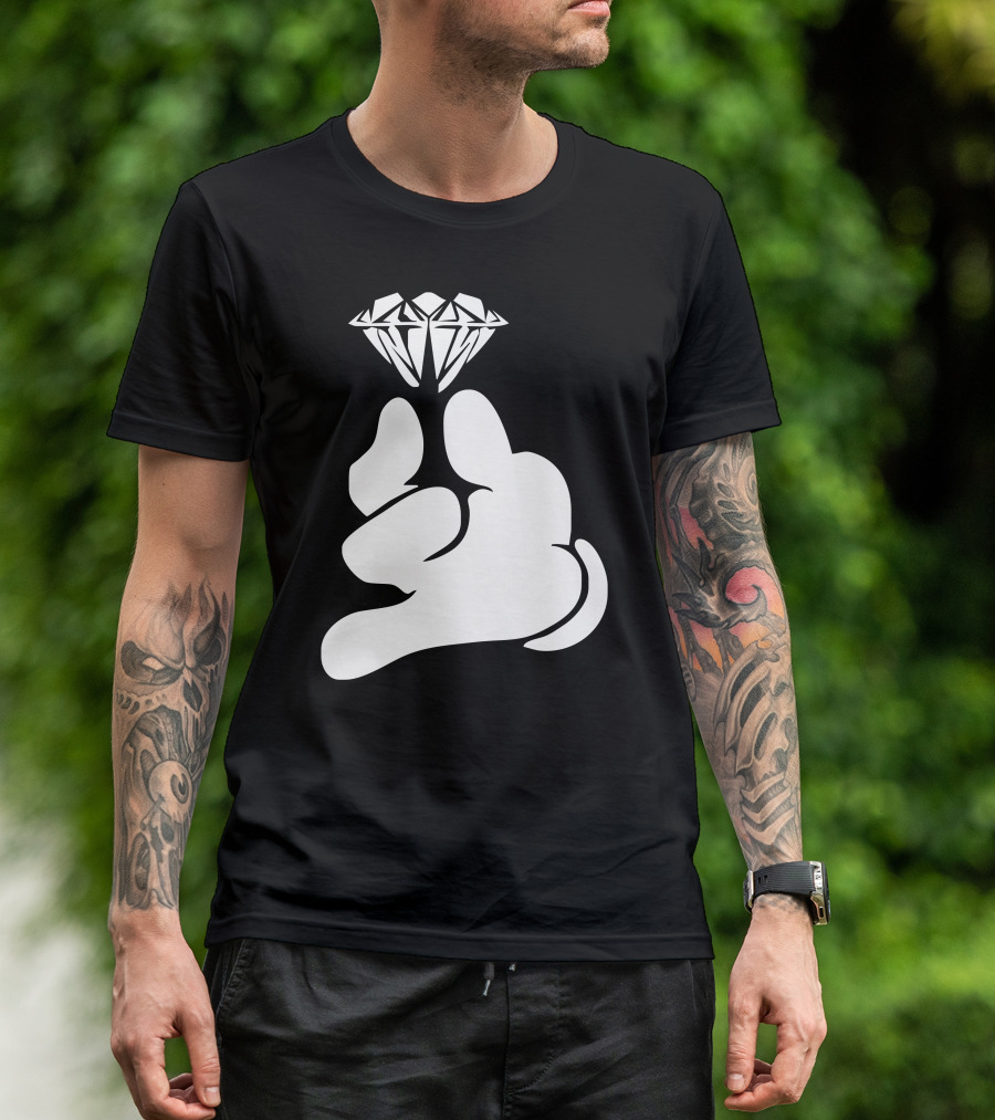 Cartoon Hands Holding Diamond T-Shirt