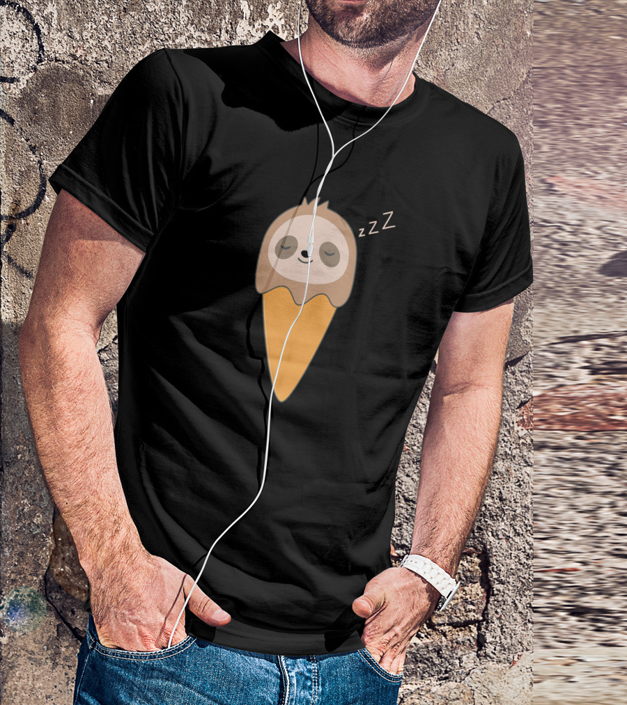 Cold And Cute Sloth Ice Cream Nap Zzz T-Shirt