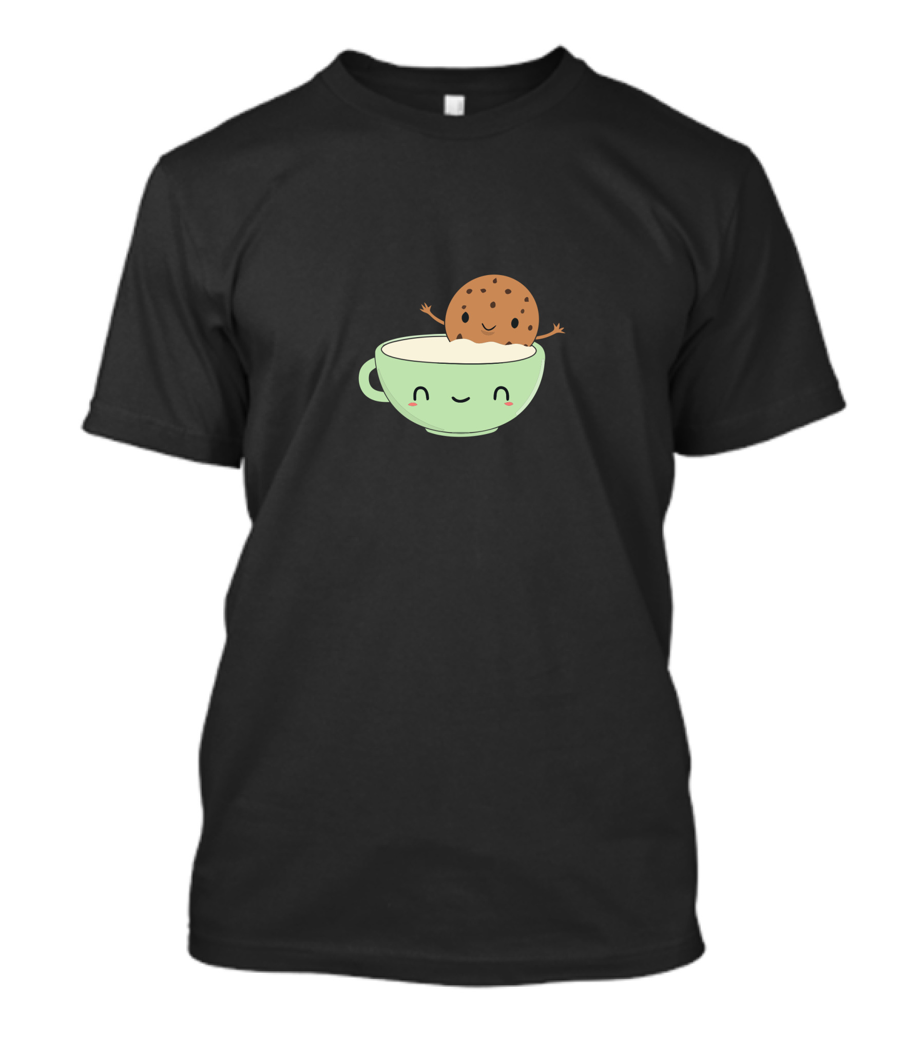 Cookies And Milk Cup Cartoon Character Delight T-Shirt
