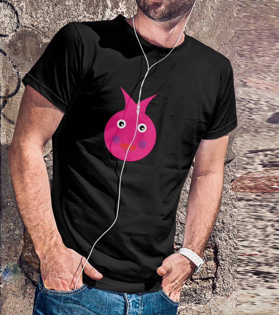 Cool Smiling Face Emoticon Bright Pink Expression T-Shirt