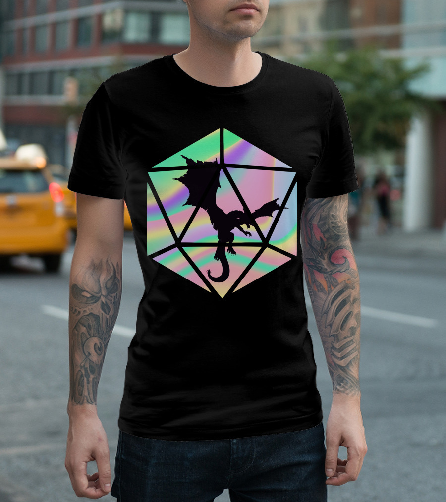 Dungeons and Dragons Hologram Dice Dragon T-Shirt