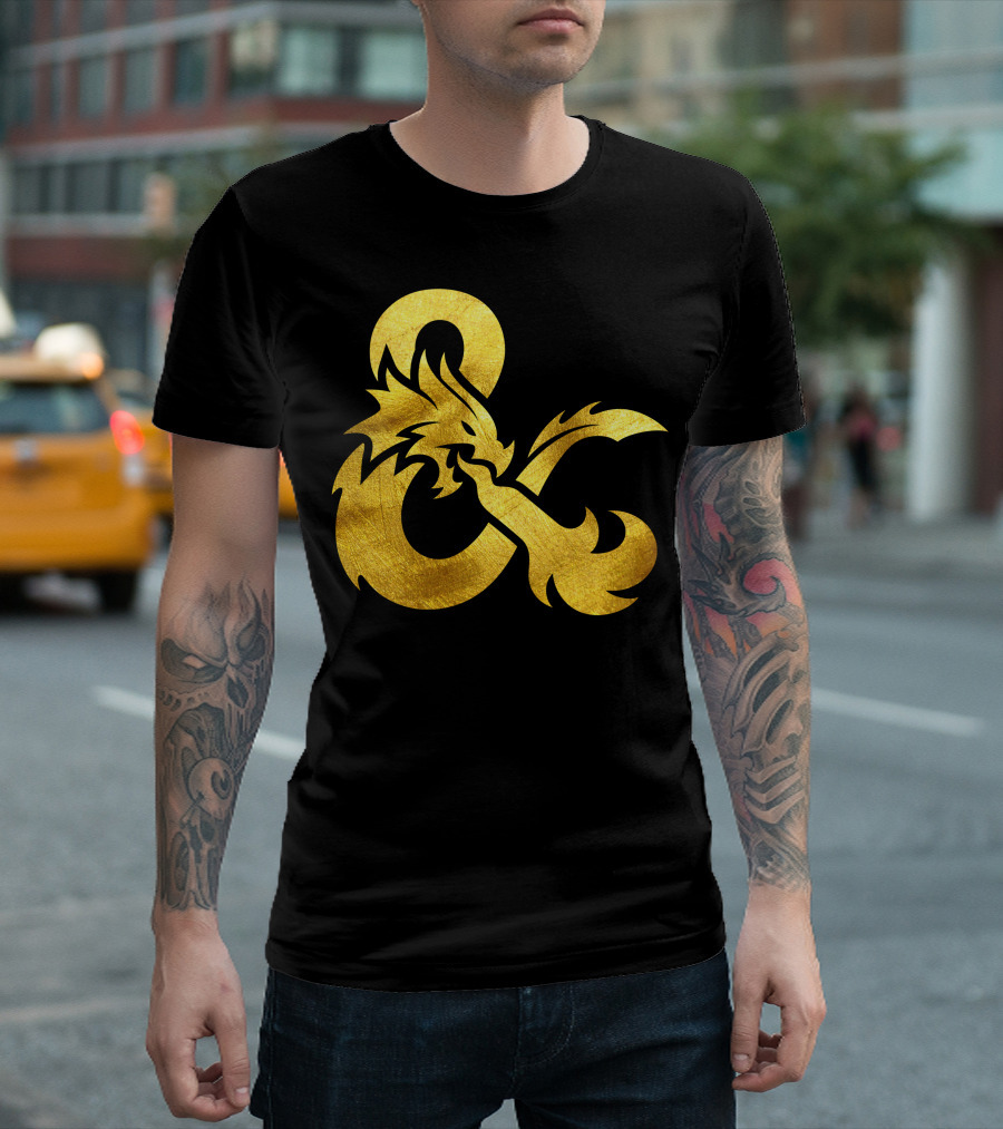 Dungeons Dragons Gold Ampersand Dragon T-Shirt