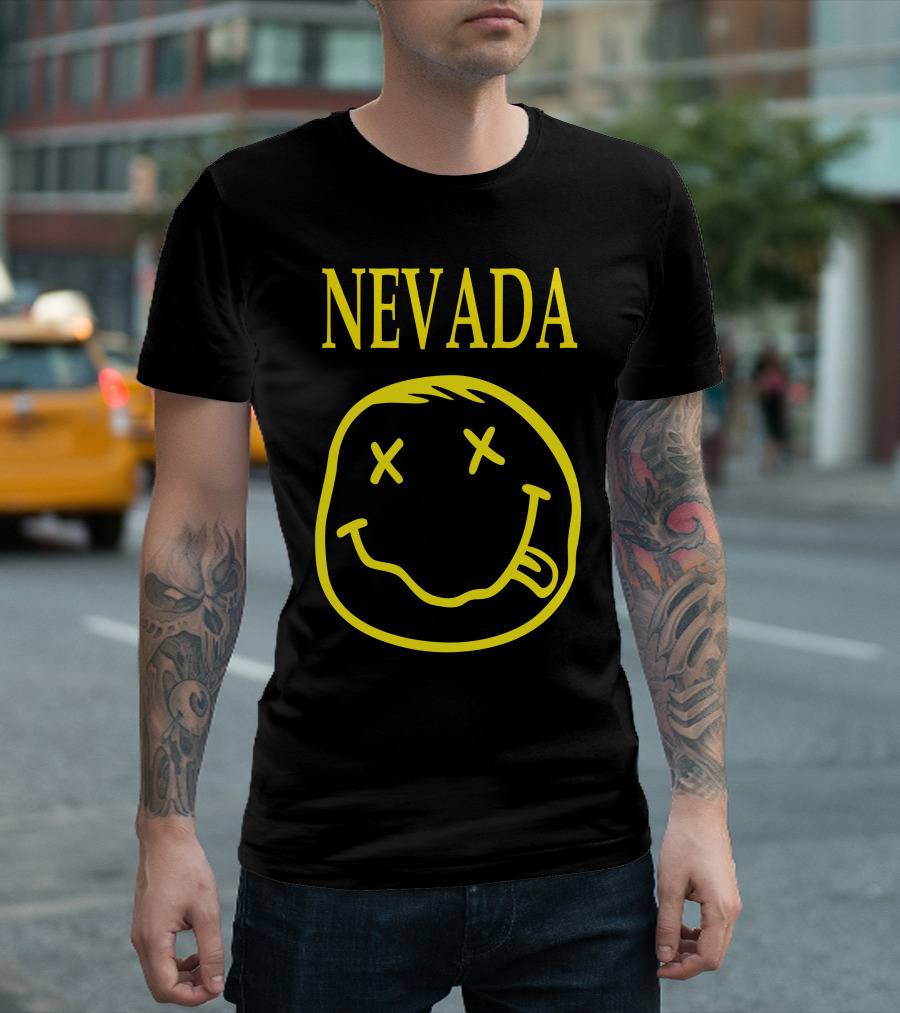 Nevada Smiley Face Crossed Eyes Tongue Out T-Shirt