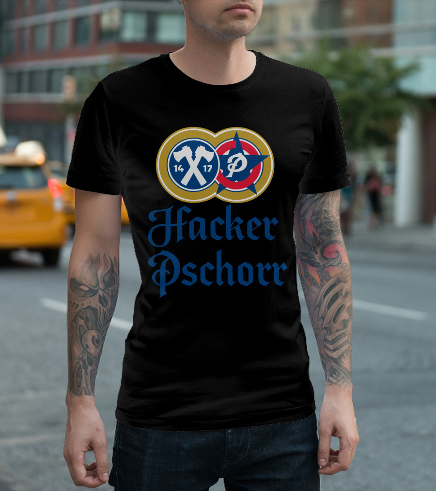 Hacker Pschorr 1417 Logo With Crossed Axes And Initials T-Shirt