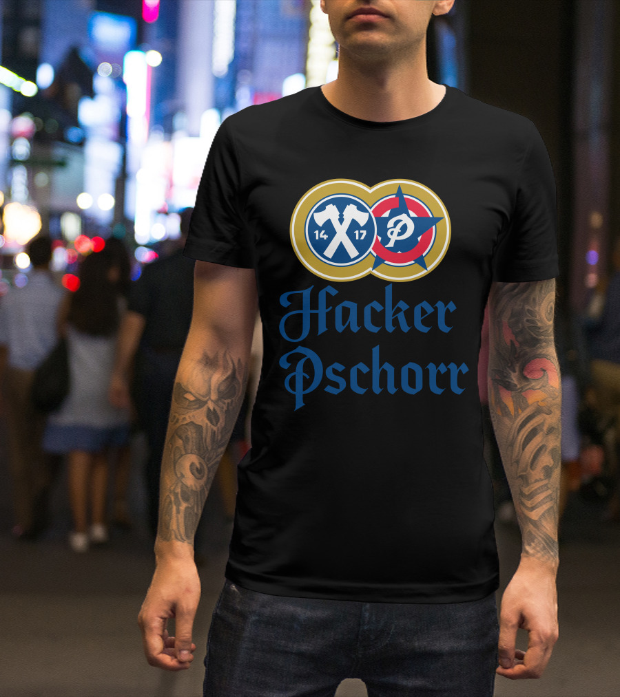 Hacker Pschorr 1417 Logo With Crossed Axes And Initials T-Shirt