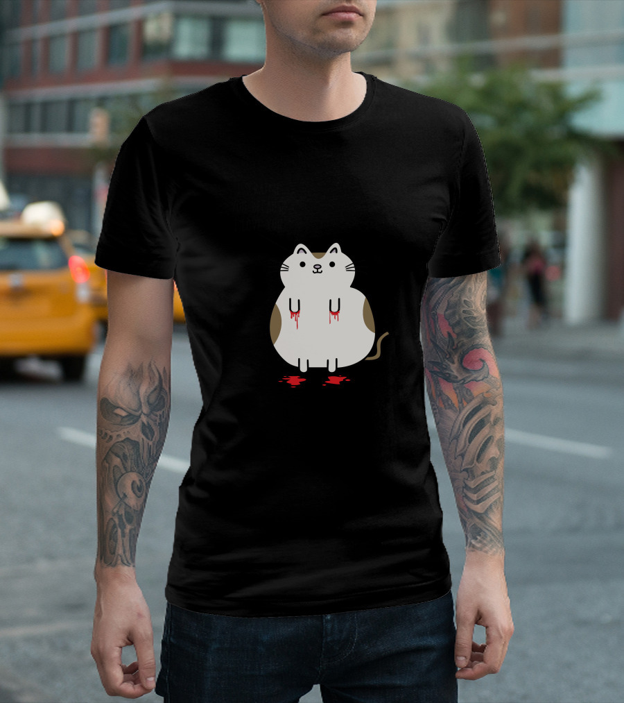 I Scratch You Because I Love You Cute Cat with Bloody Paws T-Shirt