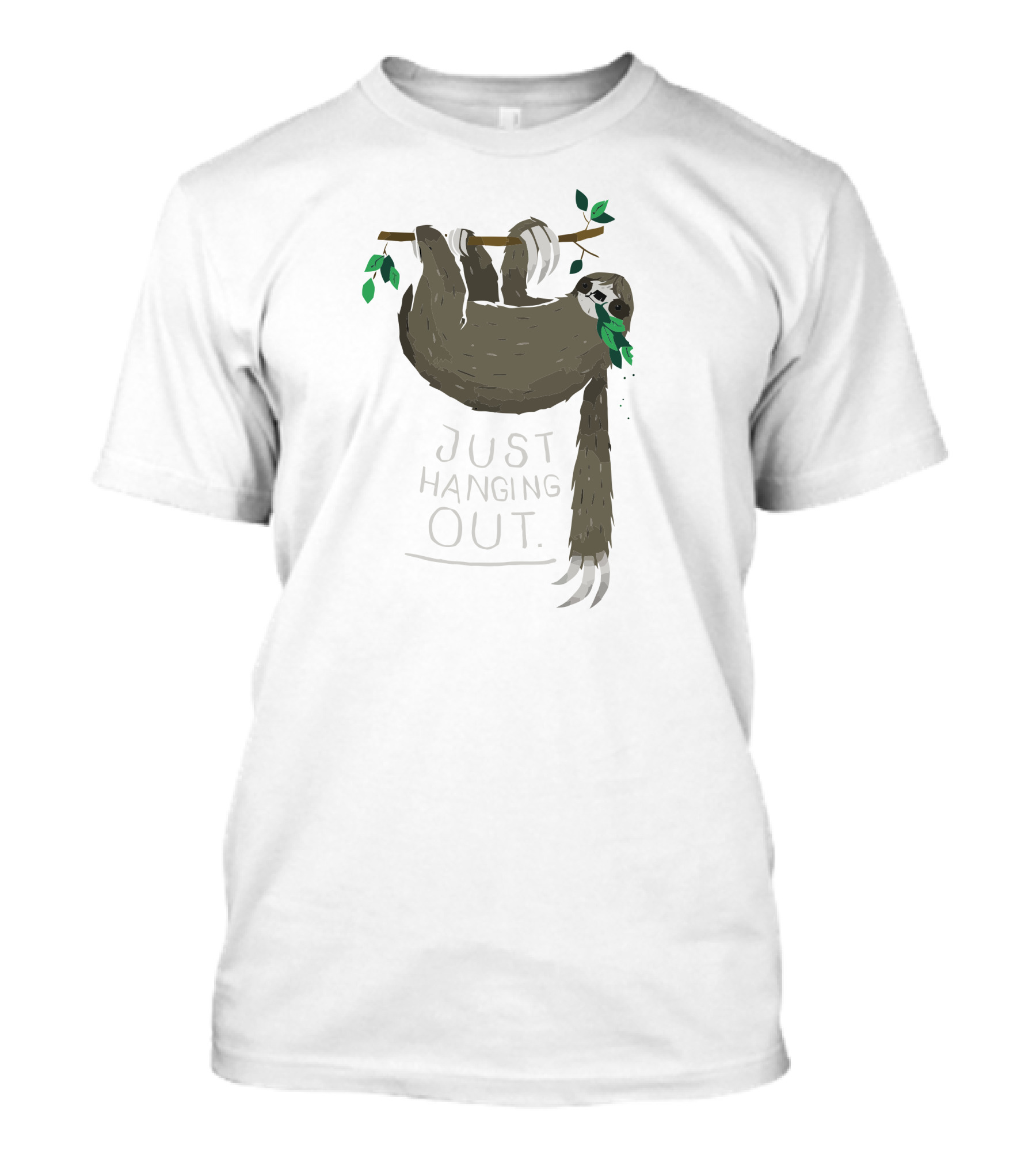 Just Hanging Out Sloth On Branch With Leaves T-Shirt