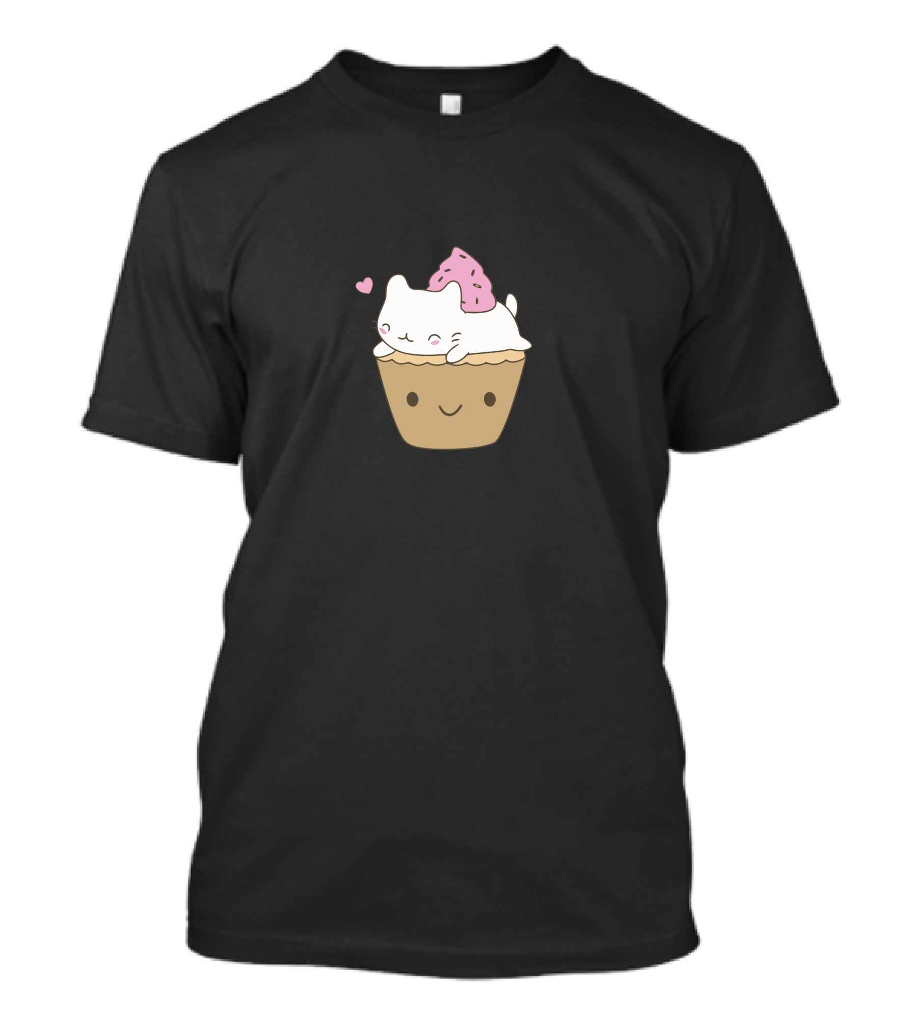 Kawaii Cupcake Cat Sweetheart Delight T-Shirt