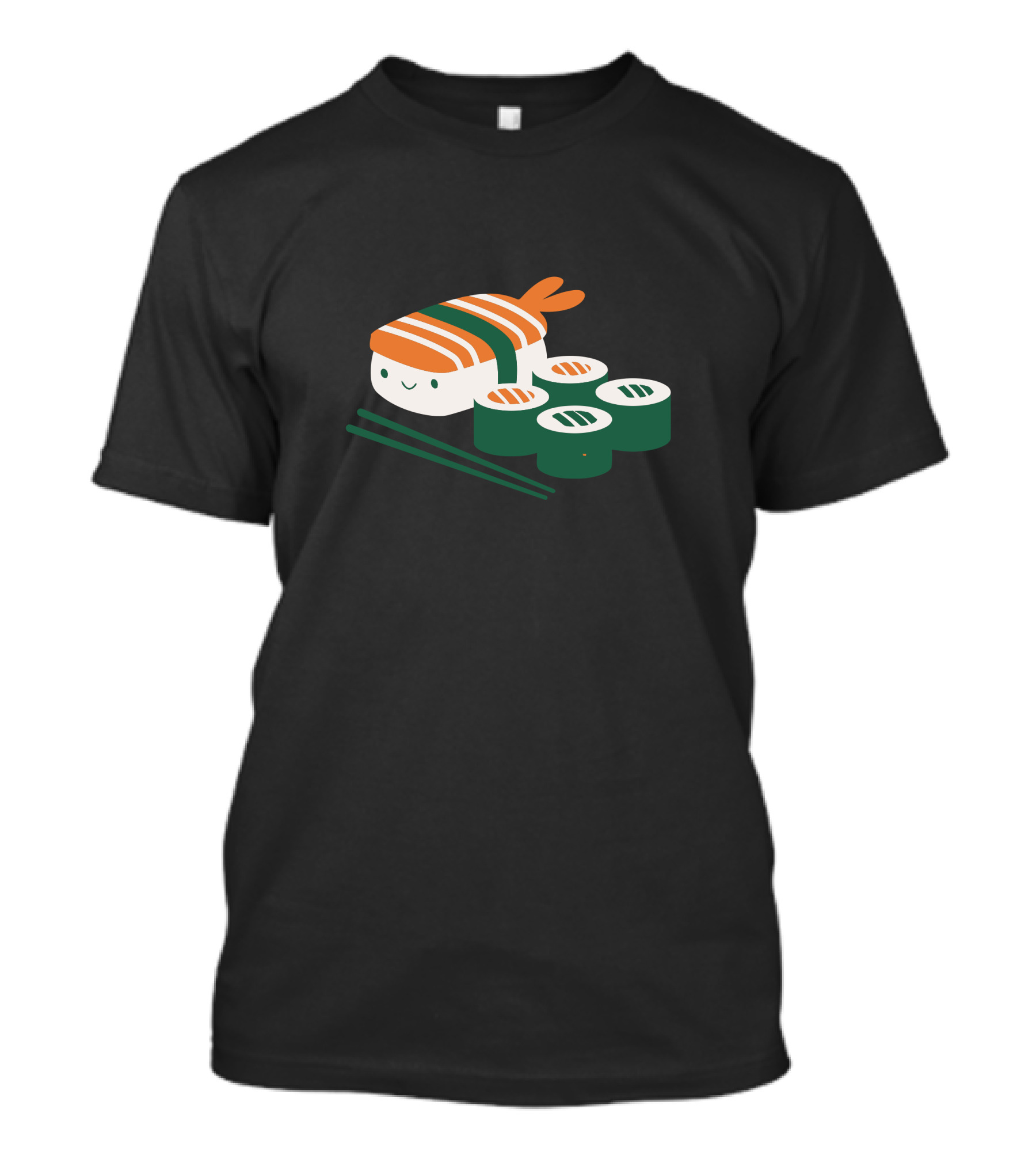 Kawaii Sushi Cute Nigiri And Maki Rolls With Smiling Face T-Shirt