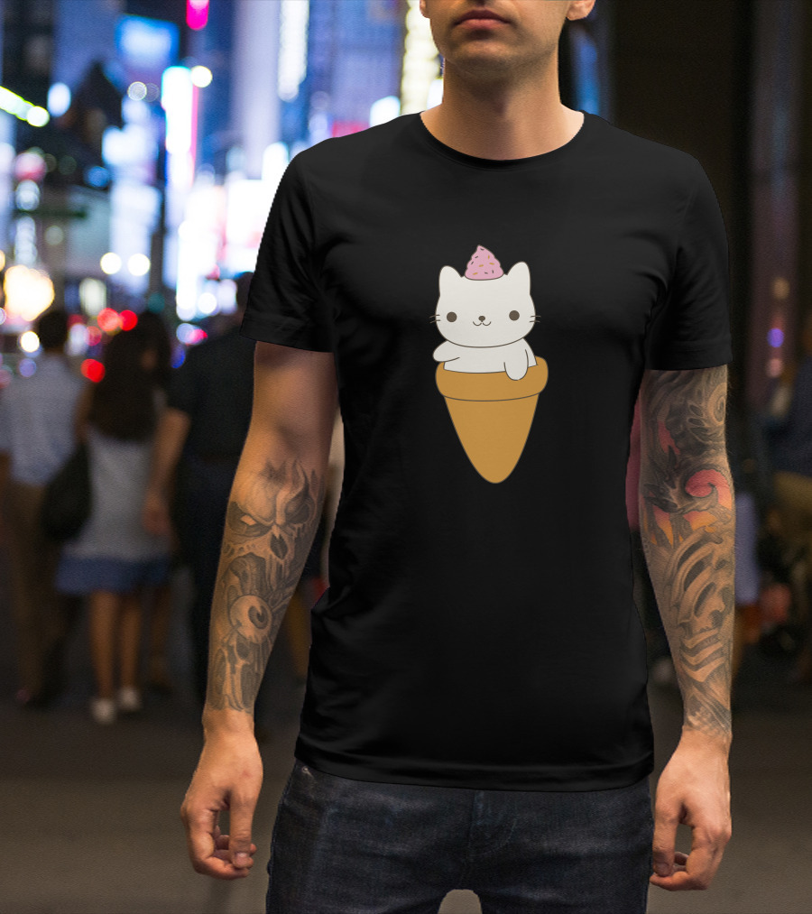 Kitten Inside Ice Cream Cone With Sprinkles Hat T-Shirt