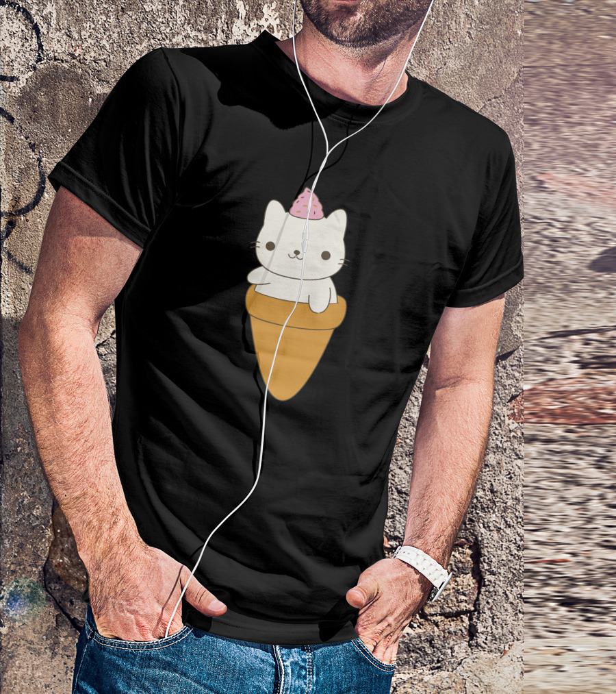 Kitten Inside Ice Cream Cone With Sprinkles Hat T-Shirt