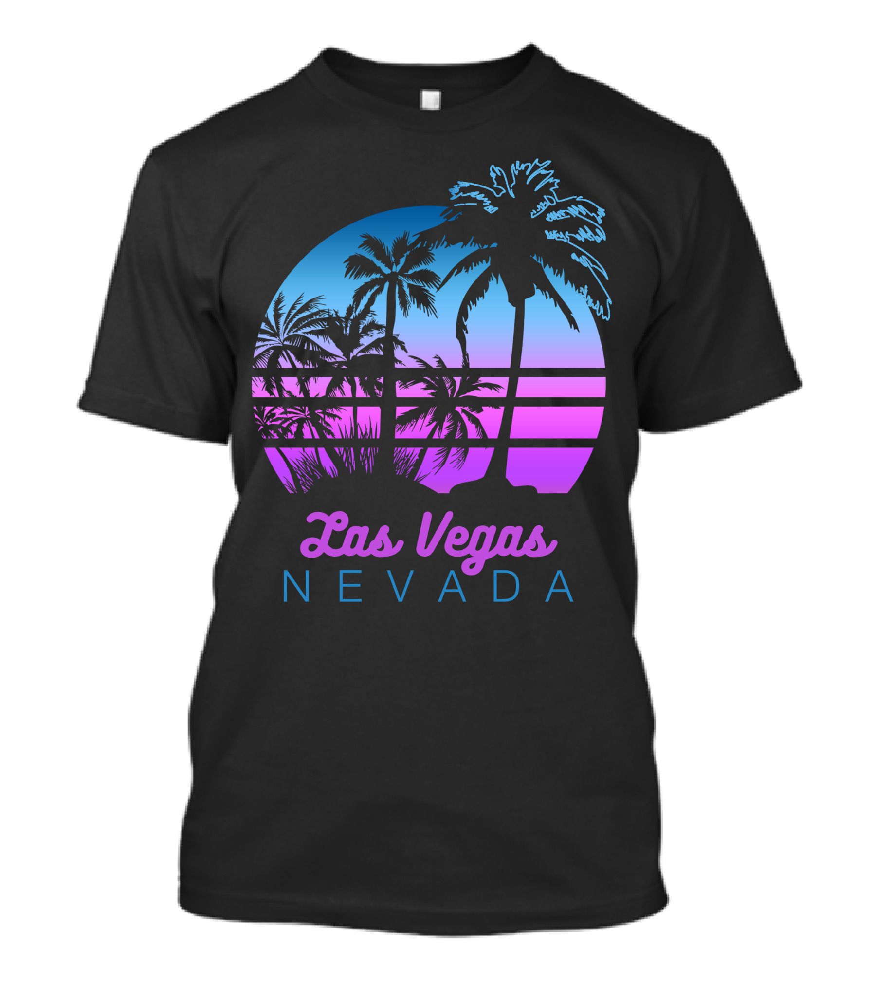 Las Vegas Nevada Palm Trees Sunset Retro Vintage Aesthetic T-Shirt