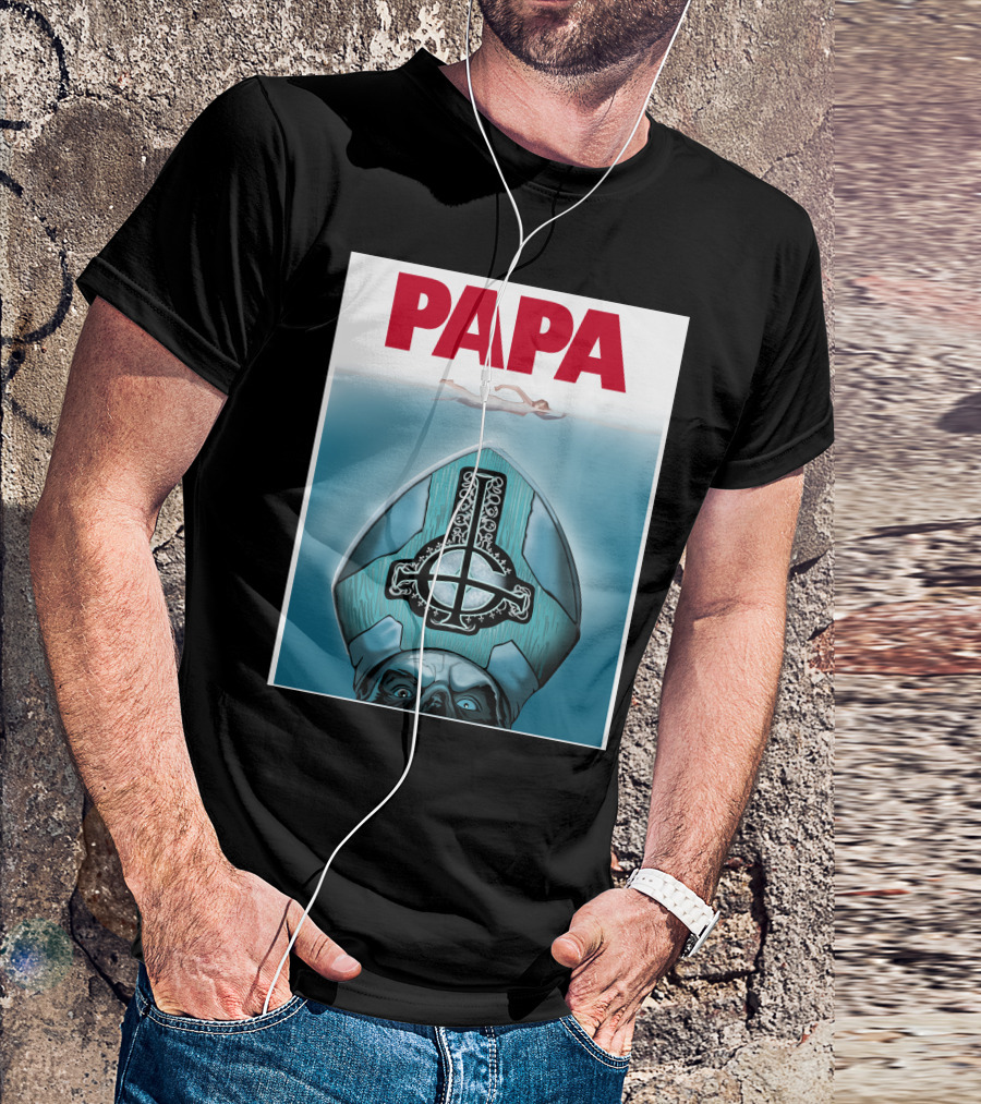Papa Emeritus Ghost Jaws Homage T-Shirt