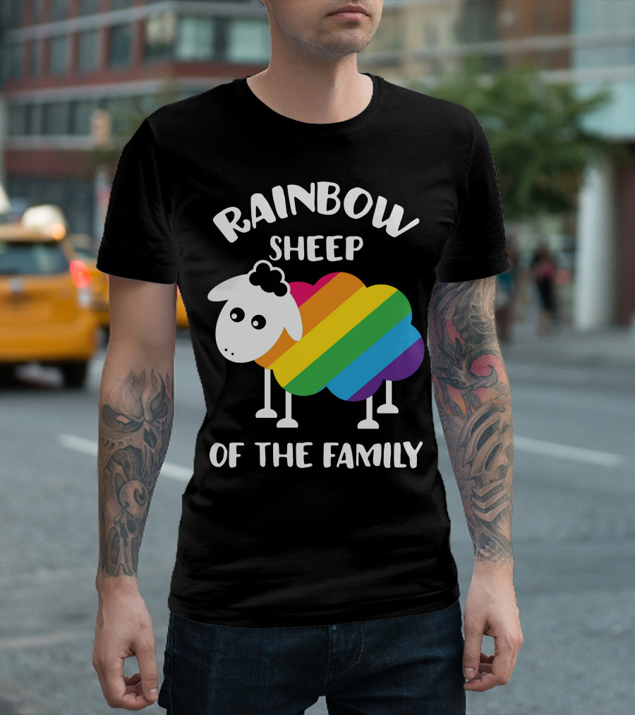 Rainbow Sheep Cute Colorful Pride Symbol Family T-Shirt