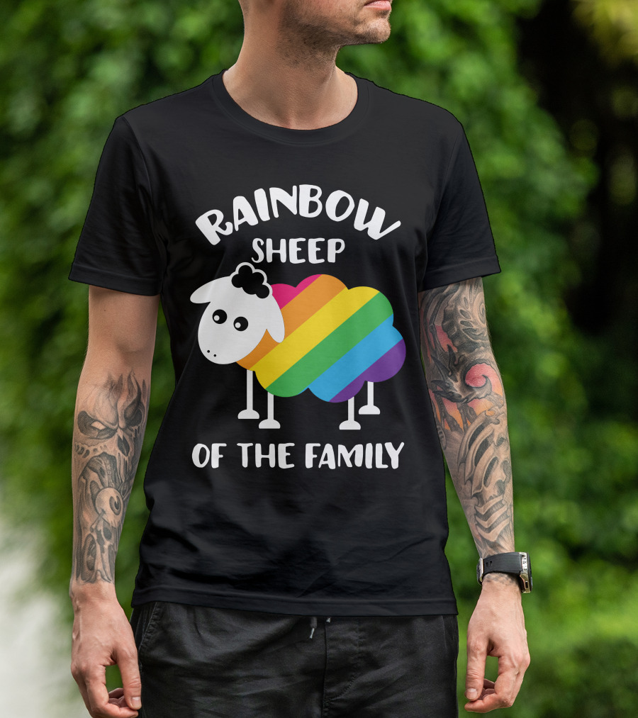 Rainbow Sheep Cute Colorful Pride Symbol Family T-Shirt