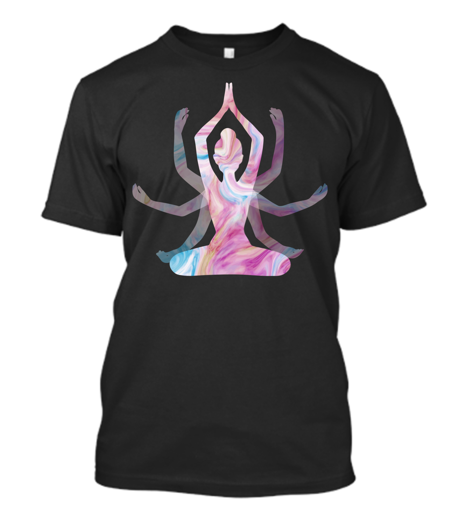 Yoga Girl Multicolored Meditative Pose T-Shirt