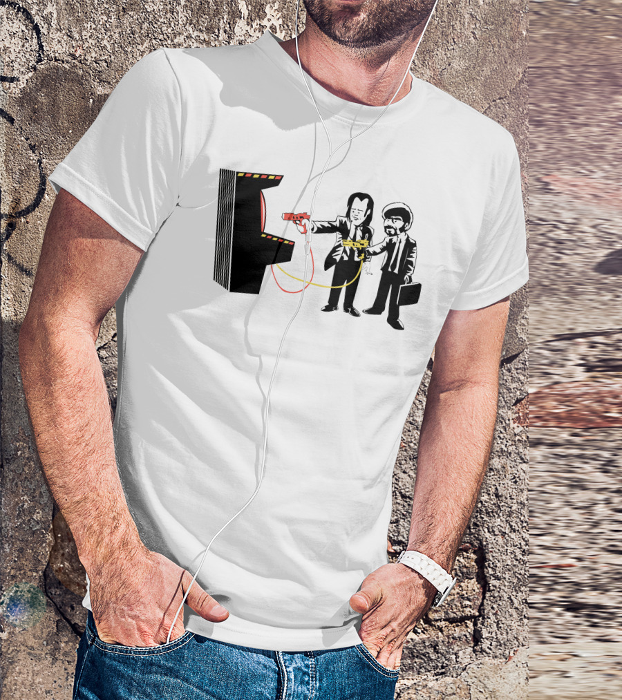 Banksy Pulp Fiction Arcade Gun Standoff T-Shirt
