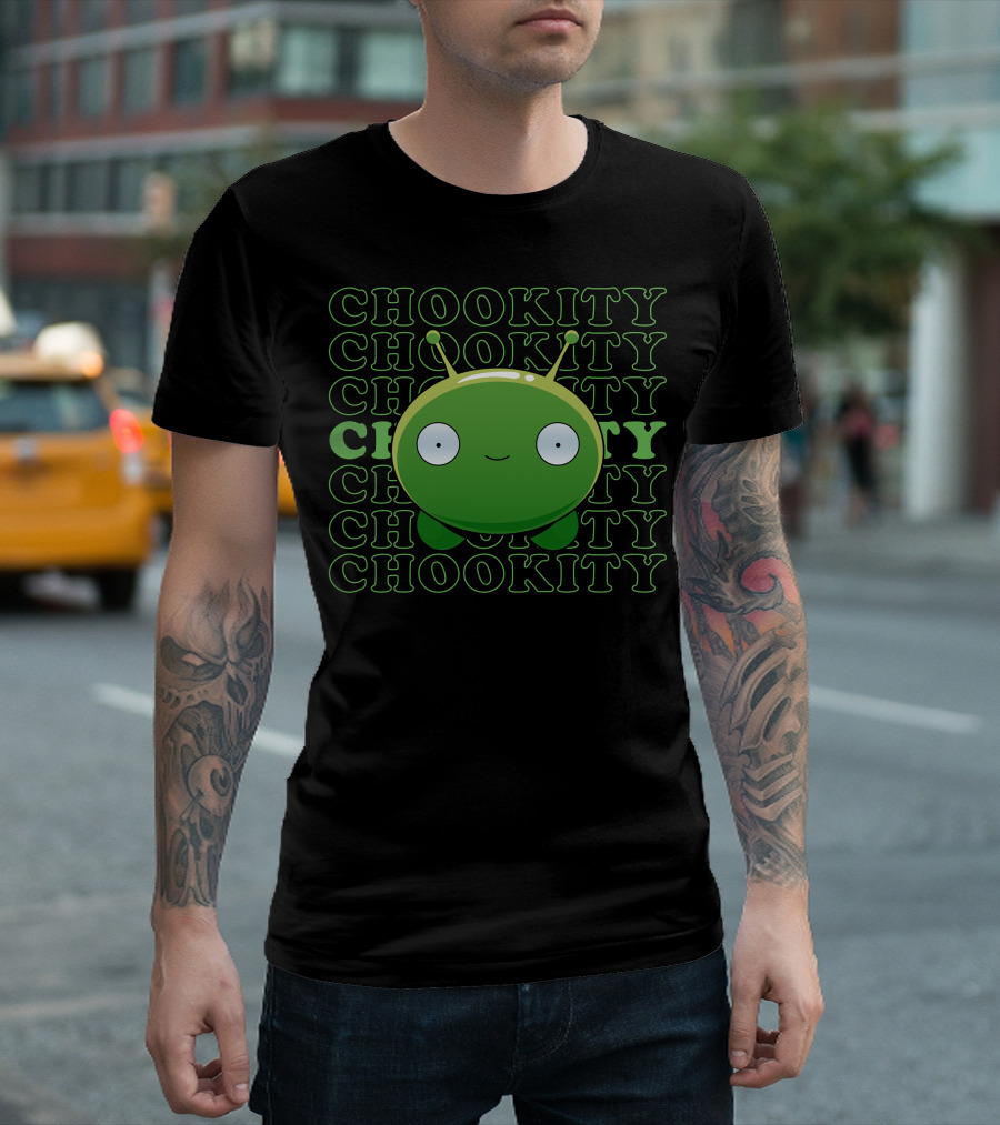 Chookity Chookity Alien Character Green Cartoon T-Shirt
