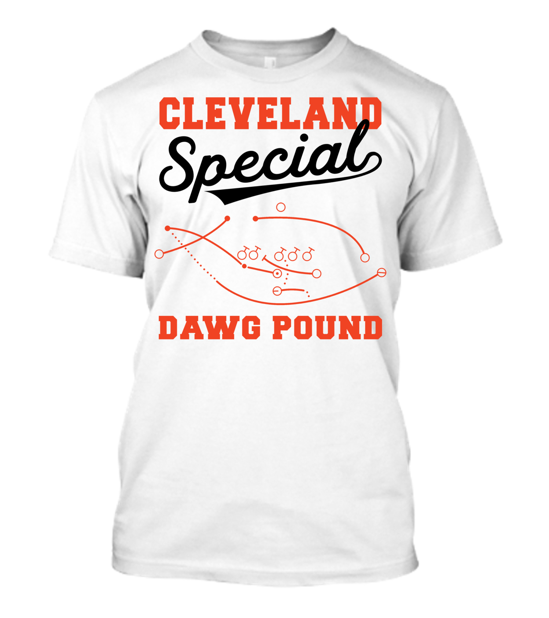 Cleveland Special Dawg Pound Football Play Diagram T-Shirt