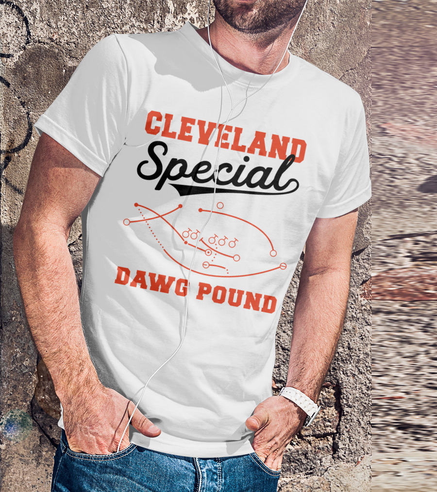 Cleveland Special Dawg Pound Football Play Diagram T-Shirt
