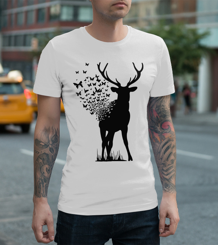 Deer Transforming into Butterflies T-Shirt