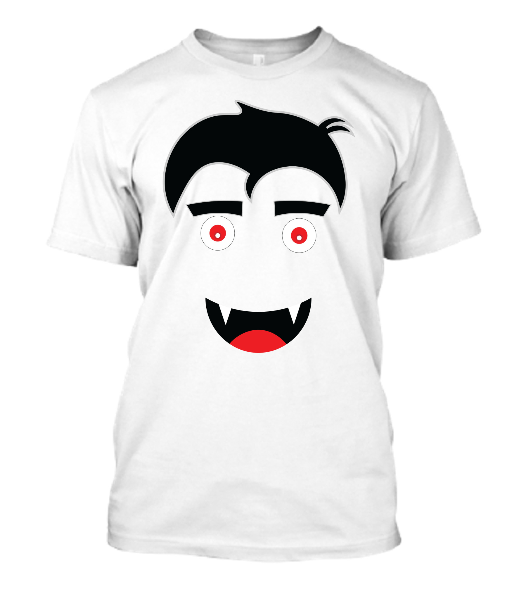 Dracula Vampire Face With Fangs And Hairstyle T-Shirt