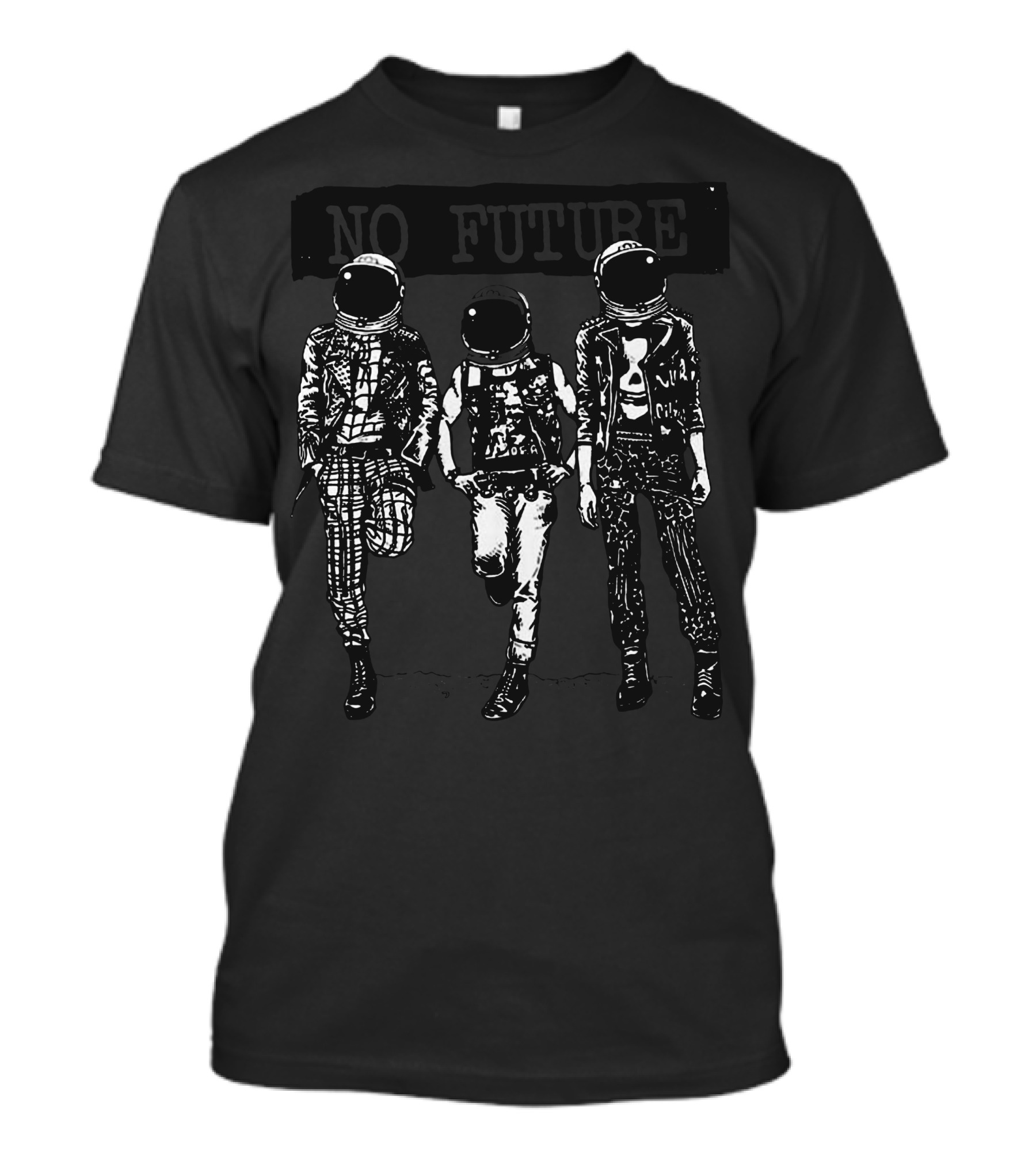 No Future Punk Astronauts Black Jacket Trio T-Shirt