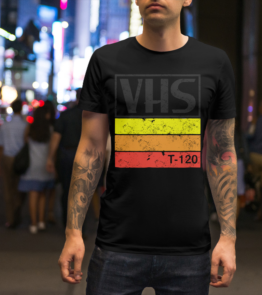 VHS T-120 Retro Stripes T-Shirt