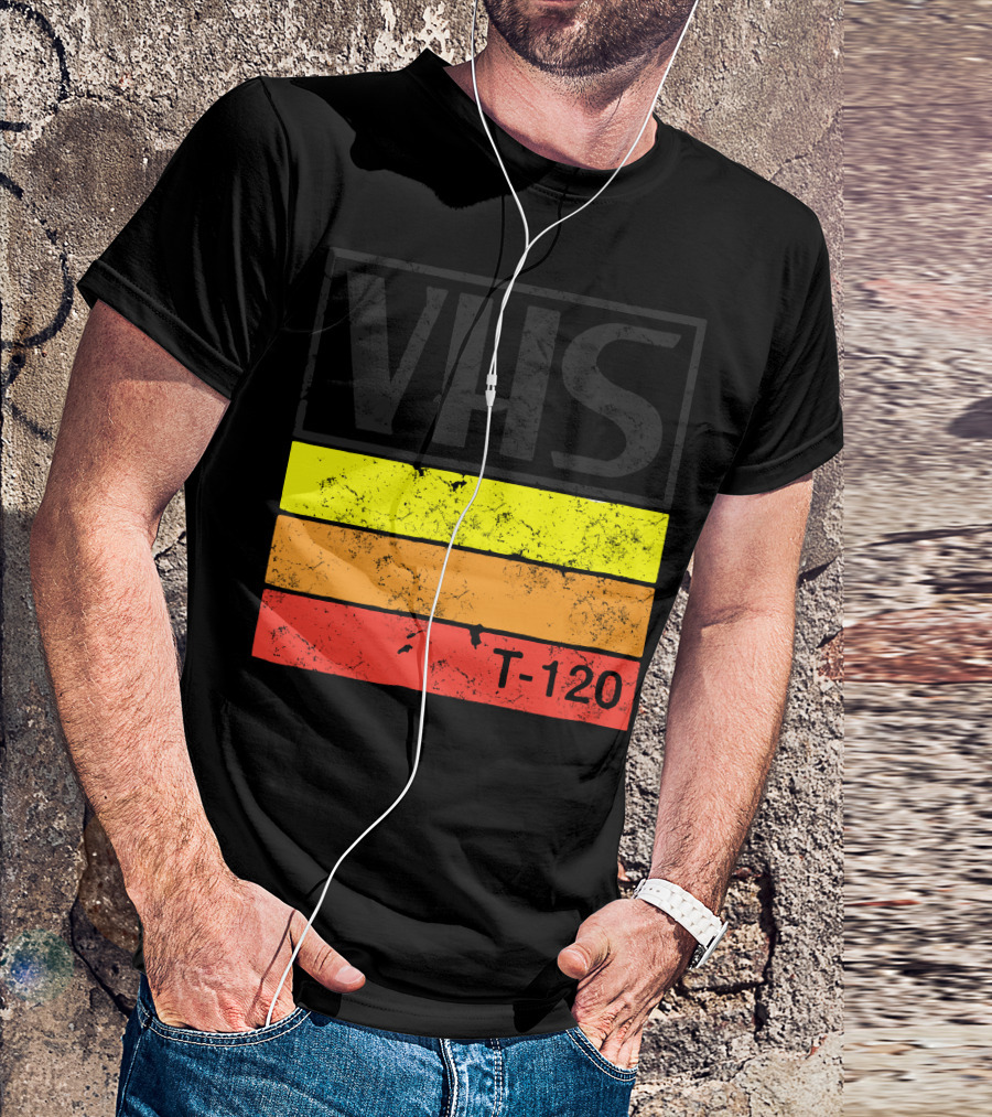 VHS T-120 Retro Stripes T-Shirt