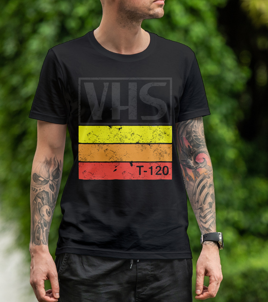 VHS T-120 Retro Stripes T-Shirt