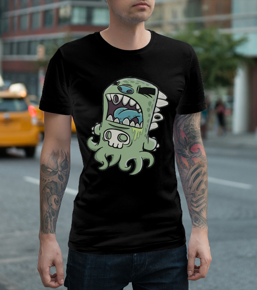 Achoo New Monster Octopus Skull Creature T-Shirt