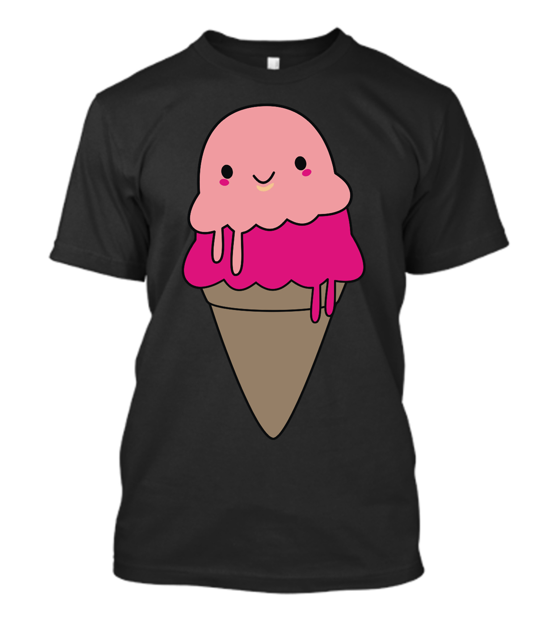 Adorable Ice Cream Cone Smiling Kawaii T-Shirt