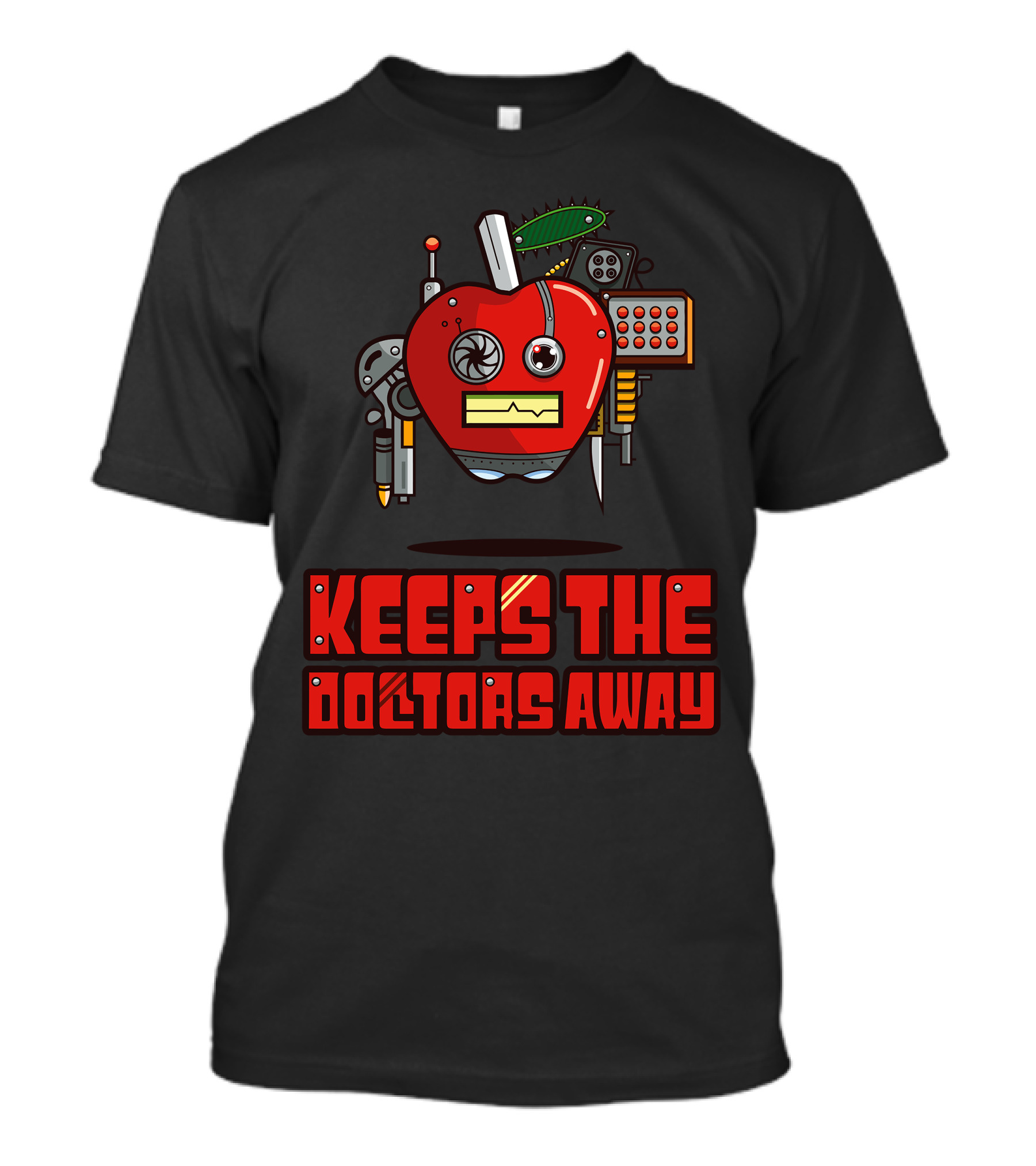 Apple Keeps The Doctors Away Robot Gadget Steampunk T-Shirt