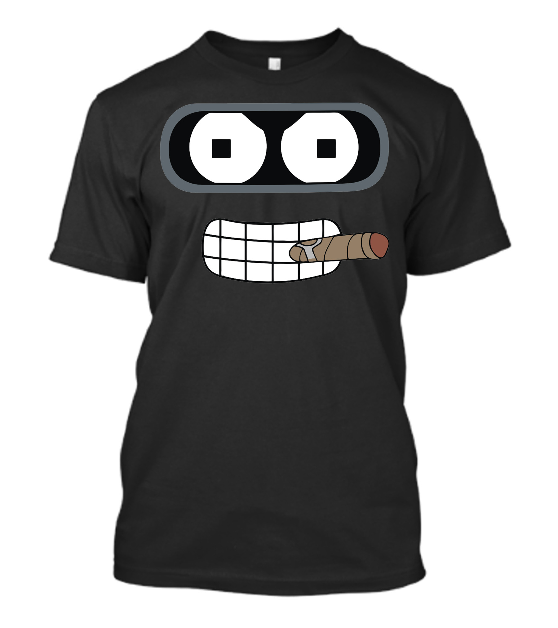 Bender Et Sa Cigarette Futurama Robot Face With Cigar T-Shirt